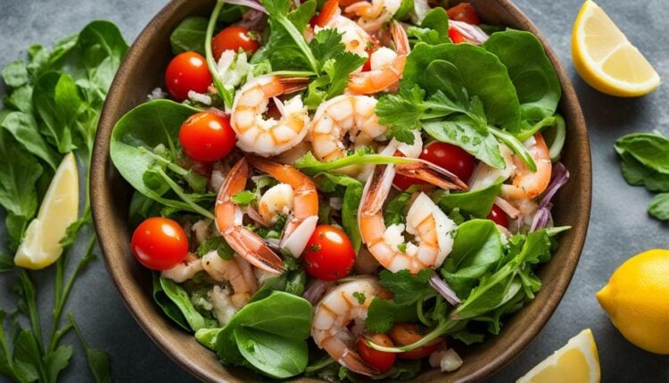 seafood salad with fresh ingredients